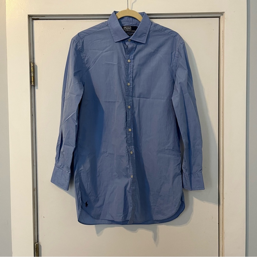Polo by Ralph Lauren Light Blue button up shirt collar Shirt men’s medium 15 1/2